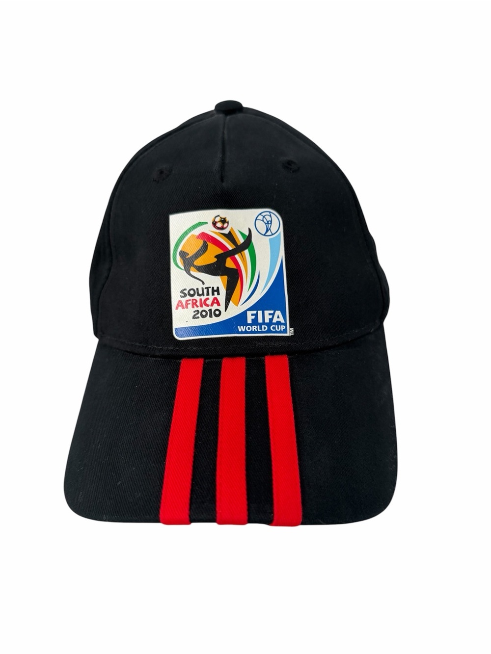 Adidas Black Kids Cap with Red Stripes and FIFA Patch South Africa 2010
